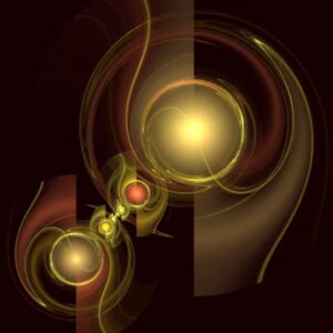 Intimate Connection Golden Zen Abstract Art Poster
